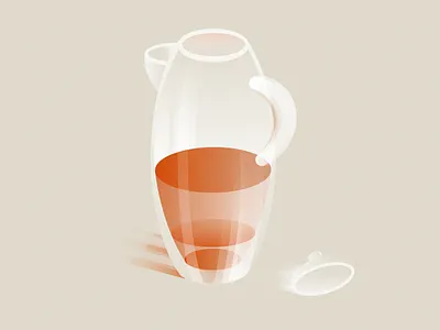 Teapot drink flat glass grain illustration tea teapot transparent