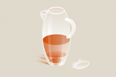 Teapot drink flat glass grain illustration tea teapot transparent