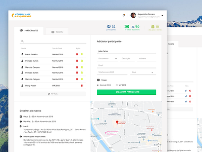 Fórmula de Lançamento design event event management invite ticket ticketing ui ux web web application