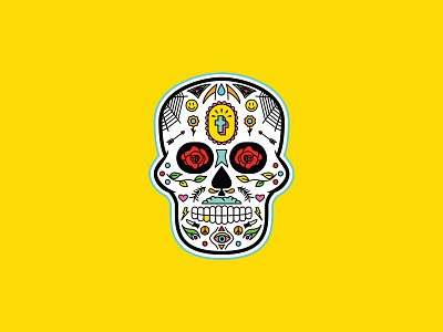 Day Of The Dead Skull design graphic illustration sticker tattoo traditional tattoo vector