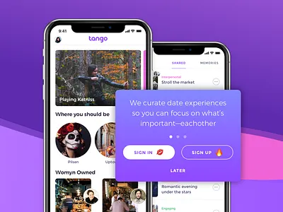 App Delayed Sign Up app button categories delayed discovery emoji home screen icons ios iphonex list login pill prompt signin signup tabs ui ux walkthrough