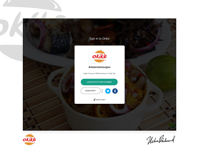 Okike Web UI - Login by Uche Richmond branding food ui ux web website