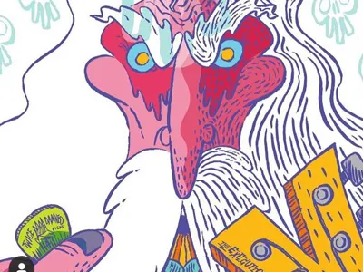 Heavy Metal Head Lopper Alt character design color illustration line art