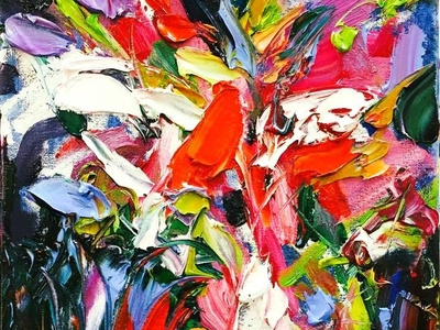 Floral healing by BRUNI abstract art colorful art fine art floral art flowers paintings