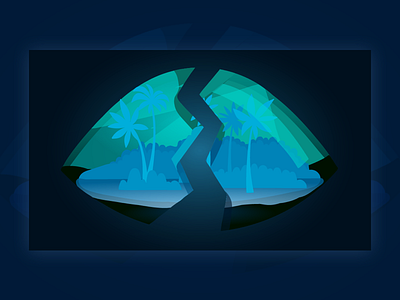 Fantasy Story 04 | Storytelling Illustration 2019 2d abstraction art cartoon destroyed earth illustration inspiration island nature palms planets