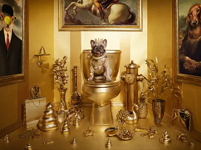 Golden Dog dog gold king photo composite photoshop composite retouching