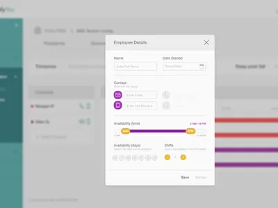Employee Details UI modal modal box ui ux webapp design