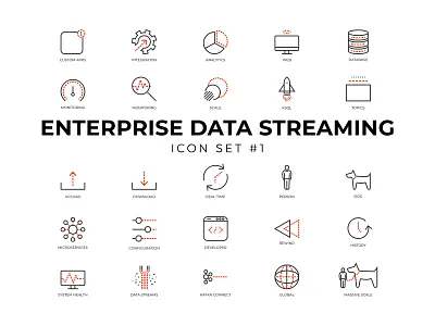 Enterprise Data Icon set #1 data design enterprise icon set iconography icons illustration streaming vector