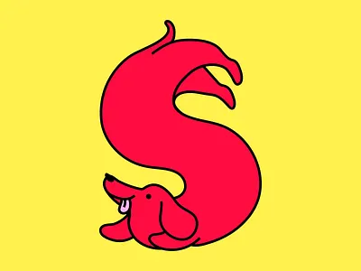 S dog drawing illustration initial letter lettering lettering art lettering logo letters letters for may sausage type typography vector art
