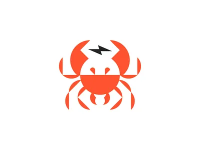 Crabz bolt branding crab geometric icon illustration