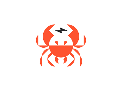 Crabz bolt branding crab geometric icon illustration