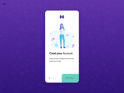 Influencers Startup app - Onboarding app branding card clean design flat graphic design illustration illustrator interface logo minimal product type typography ui ux vector