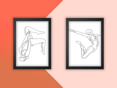 Line Work #1 acrobat acrobatics design drawing illustration illustrator lines oulines series single line single line woman women