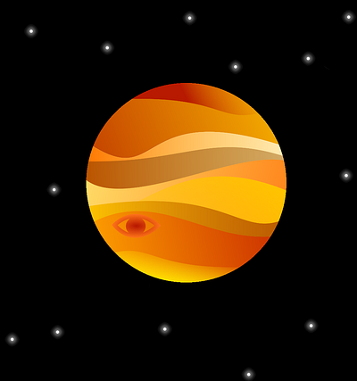 Jupiter astrology design flat illustration inkscape jupiter logo planet vector