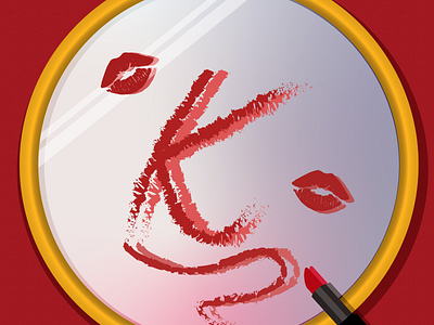 K 36 days of type 36 days of type lettering 36days k design illustration lipstick mirror typography