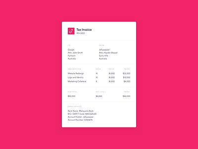 DailyUI 046 - Invoice dailyui dailyui 046 invoice invoice design invoice funding invoice template invoices invoicing payment receipt xero