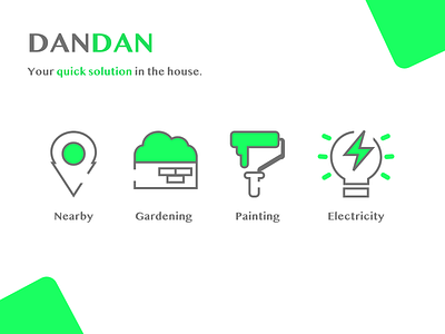 Dandan App - Icon Pack design electricity gardening home service icon icon pack nearby painting product seninkamisdesign service