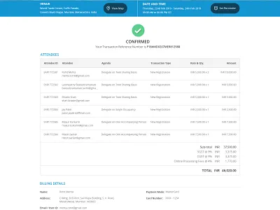 Event Confirmation Successful confirmation event registration payment confirmation