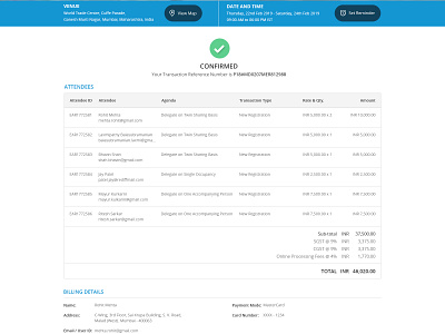 Event Confirmation Successful confirmation event registration payment confirmation