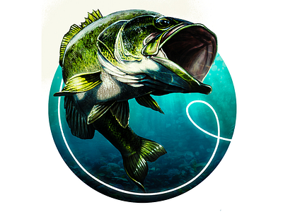 Fish app design icon illustration logo