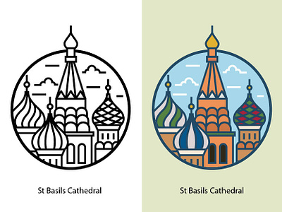 St Basils Cathedral ancient basils building cathedral church dome europe famous famous building illustration landmark landscape monument moscow museum old red religious russia st