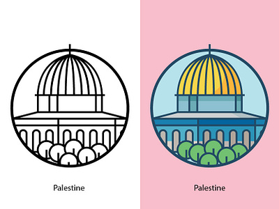 Palestinem ancient antique building design dome famous building historical illustration islam islamic islamicart jerusalem landmark landscape monument mosque palestine religious rock tourism