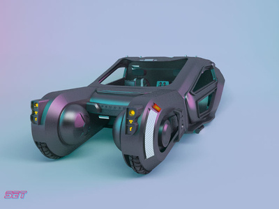 Blade Runner 2049 - K's Spinner 3d art 3dsmax blade runner blade runner 2049 c4d cyberpunk ks spinner lightblue maxon maxonc4d pink spinner