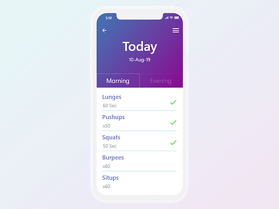 062 - Workout of the Day app daily ui dailyui dribbble front end front end frontend mobile ui ui template ux ux template workout of the day