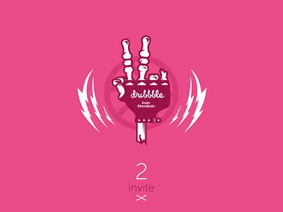 2 Invite art borabula character dribbble dribbble invite giveaway illustration invite logo logotype vector vectorart