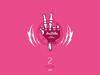 2 Invite art borabula character dribbble dribbble invite giveaway illustration invite logo logotype vector vectorart