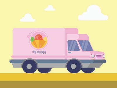 Ice Cream Truck design flat illustration illustrator vector visual
