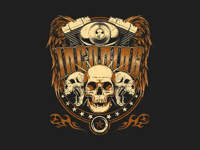 V-Twin MC akhzart angry apparel design badgedesign band beast biker brand clothing design graphic design harley davidson illustration logo merch motorcycle skull tee design typography vector