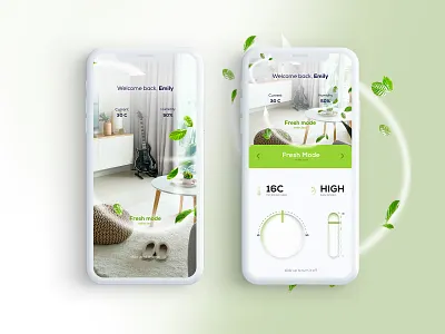 Smart Room for Air Conditioners air colorful conditioner design fresh illustration mobile room smart smarthome ui ux