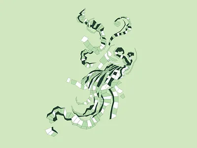 Matcha abstract flat green illustration poly polygons vector waves