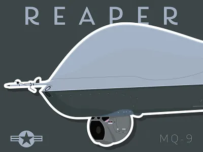 MQ-9 Reaper Art 34 adobe illustrator aircraft garner illustration illustration design military plane reaper typography vector