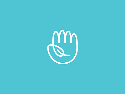 Hello Nature branding geometry green hand health icon leaf line lineart logo mark minimal sustainable technology