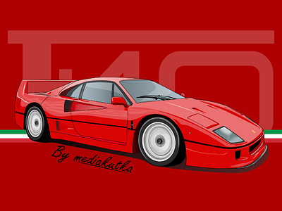 Ferrai F40 Illustration art automotive car design f40 ferrari illustration vector