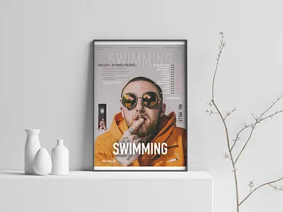 Swimming - Mac Miller branding design music music art music artwork typography