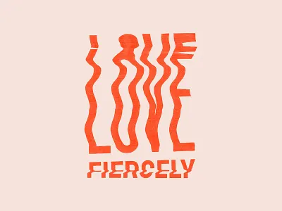 Love fiercely Type art design experiment experimental experimental type glitch glitch art glitch effect illustration lettering love type type art typography