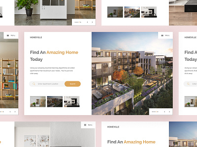 Homeville - Real Estate UI agency agent airbnb apartment auto dailui design houses landing page landing page ui real estate realestate redesign social theme ui uid ux uxui web