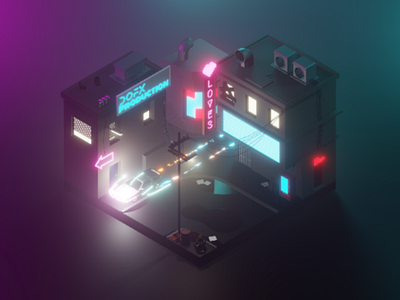 Cyberpunk city 3dmodel 3dmodelling 3dtutorial backtothefuture blender28 blender3d cyberpunk delorean diorama dmc12 dofx eevee glow isometric lowpoly lowpoly3d neon tarikelmasri voxelart