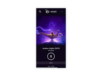 Disney Music App UI aladdin app app design disney music music app ui