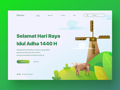 Idul Adha 1440h - Landing Page by Ramadhany Creative app branding branding design clean clean ui dribbble best shot flat green identity illustration landing landingpage minimal page ui uiux ux vector web website