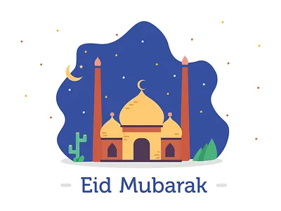 Eid Mubarak allah cactus desert eid eid mubarak eid ul adha eid ul fitr eid ul zuha moon mosque namaaz night plant pray shrub stars