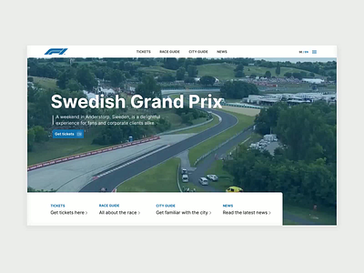 Swedish Grand Prix animation desktop web design