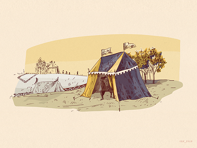 A tent adobe photoshop character design digital drawing graphic hand drawing illustration ink wacom intuos