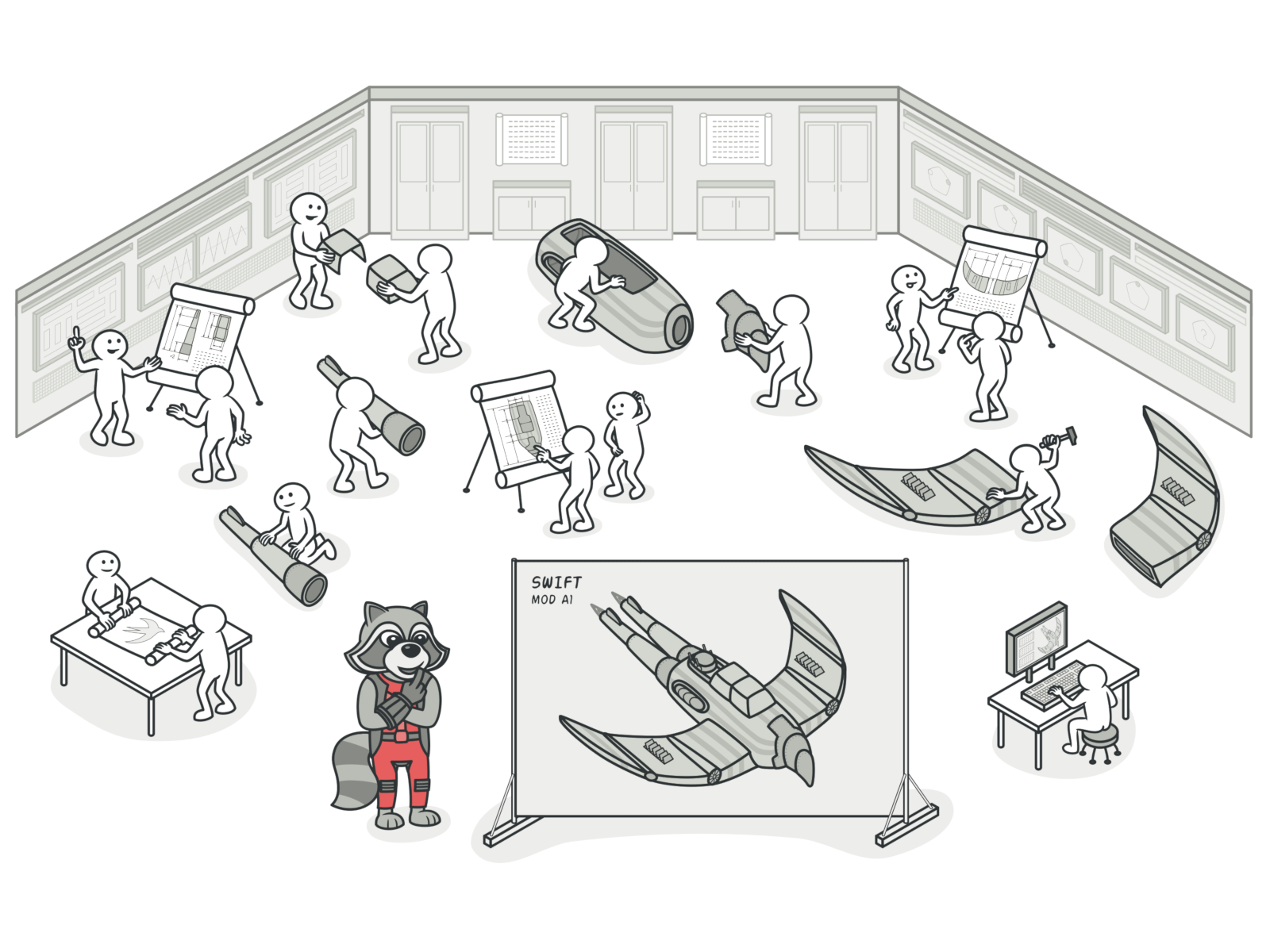 Refactoring - programming languages character illustration vector web