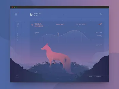 WeatherNow Interface. animals app art design designer flat illustration illustration art illustrator landing page landingpage landscape ui uidesign userinterface ux ux ui vector web website