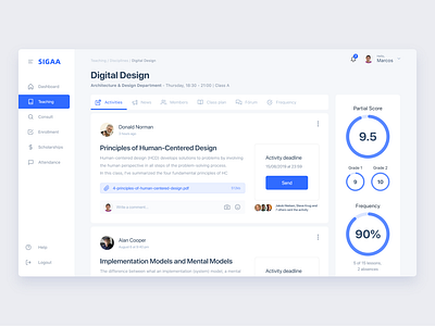 Academic Management System Redesign adobexd dashboard dashboard ui design digital learning management system learning platform lms management system platform platform design product design ui uidesign ux uxdesign