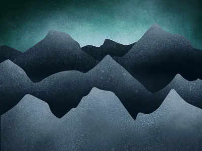 Tundra blue cold digital glacier gray green ice illustration magic mountains nightsky north northern lights outdoors procreate snow stars texture winter